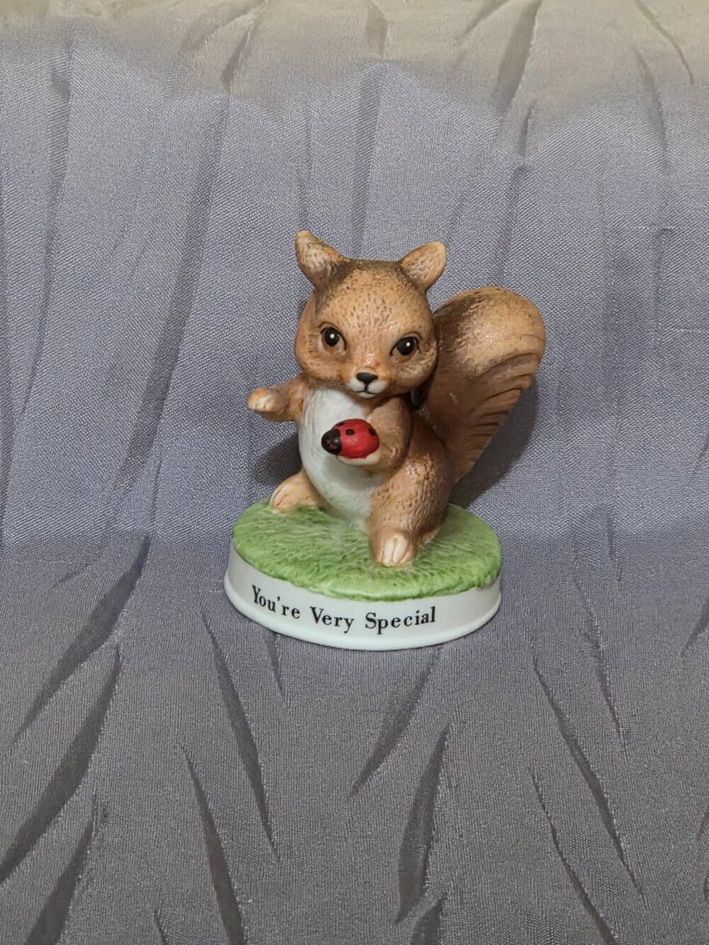 Vintage Russ Berrie Squirel and Ladybug Figure "You're Very Special"